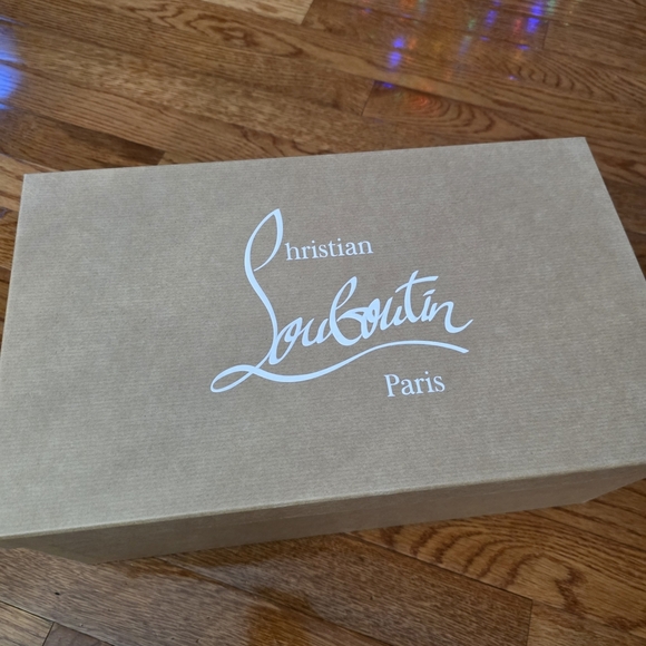 Christian Louboutin Gray Slide Sandals with Red Sole main image 13